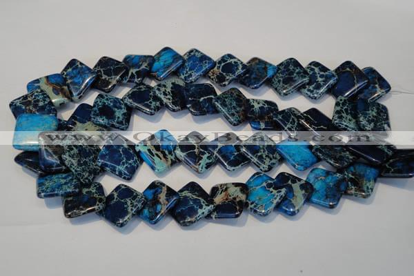 CDT258 15.5 inches 20*20mm diamond dyed aqua terra jasper beads