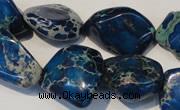 CDT262 15.5 inches 18*20mm nugget dyed aqua terra jasper beads