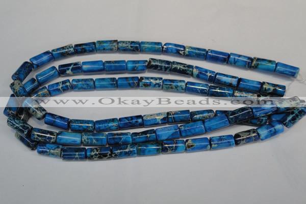 CDT282 15.5 inches 8*17mm tube dyed aqua terra jasper beads