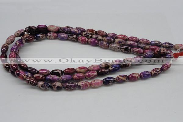 CDT30 15.5 inches 8*12mm rice dyed aqua terra jasper beads