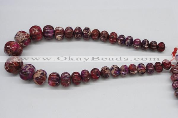 CDT35 15.5 inches multi sizes pumpkin dyed aqua terra jasper beads