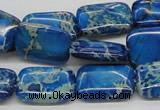 CDT55 15.5 inches 13*18mm rectangle dyed aqua terra jasper beads