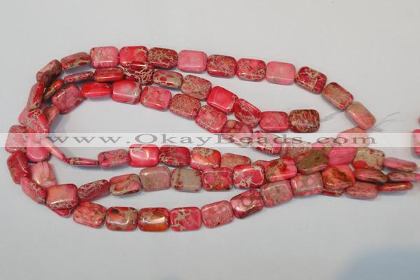 CDT631 15.5 inches 12*16mm rectangle dyed aqua terra jasper beads