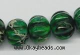 CDT76 15.5 inches multi sizes pumpkin dyed aqua terra jasper beads