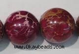 CDT765 15.5 inches 24mm round dyed aqua terra jasper beads