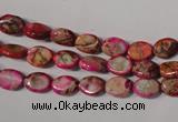 CDT781 15.5 inches 6*8mm oval dyed aqua terra jasper beads