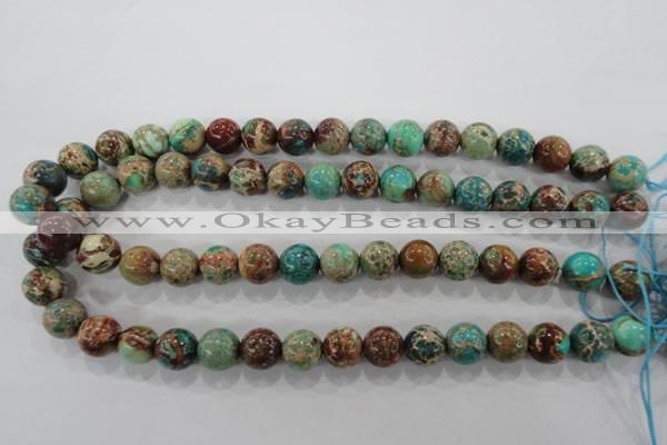 CDT805 15.5 inches 12mm round dyed aqua terra jasper beads wholesale