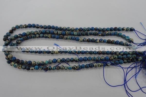 CDT811 15.5 inches 6mm round dyed aqua terra jasper beads wholesale