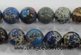 CDT814 15.5 inches 10mm round dyed aqua terra jasper beads wholesale