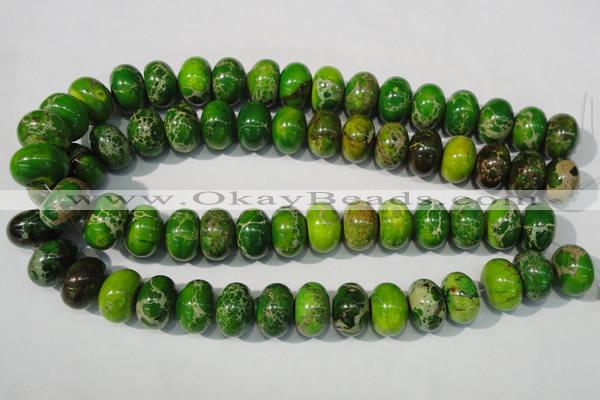 CDT928 15.5 inches 12*18mm rondelle dyed aqua terra jasper beads