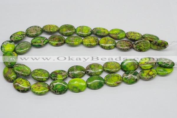 CDT93 15.5 inches 15*20mm oval dyed aqua terra jasper beads