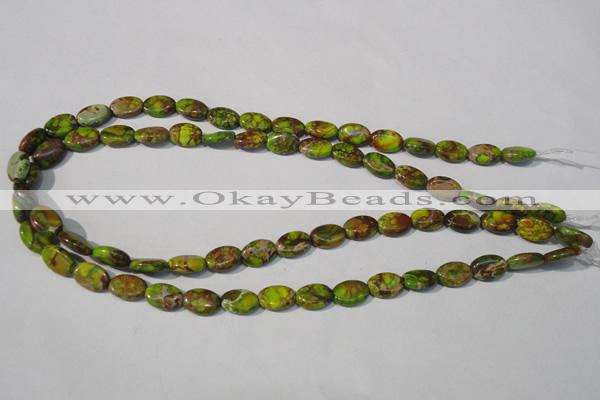 CDT939 15.5 inches 8*12mm oval dyed aqua terra jasper beads