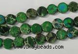 CDT970 15.5 inches 7mm flat round dyed aqua terra jasper beads