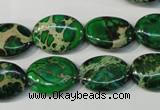 CDT972 15.5 inches 13*18mm oval dyed aqua terra jasper beads