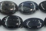 CDU01 15.5 inches 18*25mm oval natural blue dumortierite beads