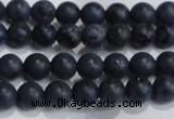 CDU200 15.5 inches 4mm round matte blue dumortierite beads