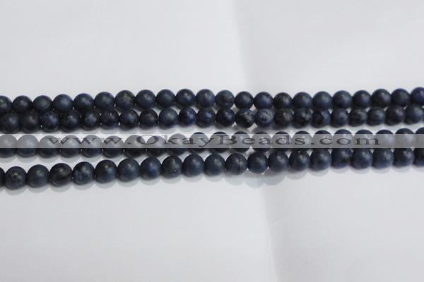 CDU202 15.5 inches 8mm round matte blue dumortierite beads