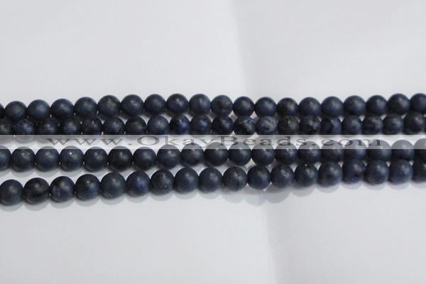 CDU203 15.5 inches 10mm round matte blue dumortierite beads