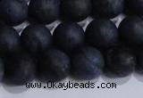 CDU204 15.5 inches 12mm round matte blue dumortierite beads