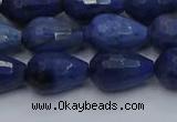 CDU214 15.5 inches 10*15mm faceted teardrop blue dumortierite beads