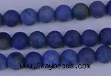 CDU301 15.5 inches 6mm round matte blue dumortierite beads