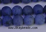 CDU303 15.5 inches 10mm round matte blue dumortierite beads