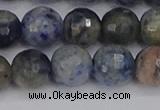 CDU312 15.5 inches 12mm faceted round blue dumortierite beads