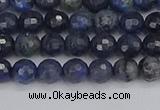 CDU315 15.5 inches 4mm faceted round blue dumortierite beads