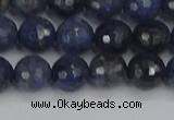 CDU317 15.5 inches 8mm faceted round blue dumortierite beads