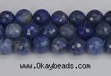 CDU322 15.5 inches 4mm faceted round blue dumortierite beads