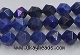 CDU336 15.5 inches 6mm faceted nuggets blue dumortierite beads