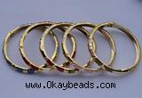 CEB01 5pcs 5.5mm width gold plated alloy with enamel bangles wholesale