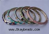 CEB03 5pcs 7mm width gold plated alloy with enamel bangles wholesale