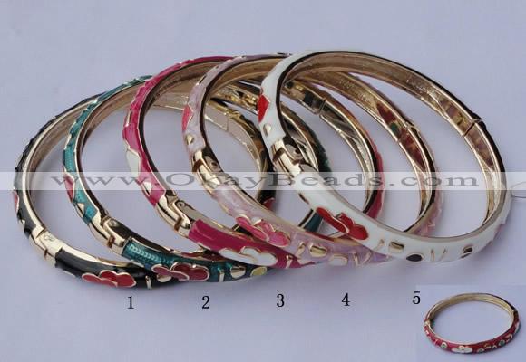 CEB04 5pcs 6mm width gold plated alloy with enamel bangles wholesale