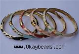 CEB05 5pcs 6mm width gold plated alloy with enamel bangles wholesale