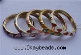 CEB06 5pcs 10mm width gold plated alloy with enamel bangles wholesale