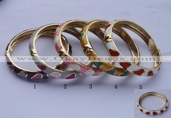 CEB06 5pcs 10mm width gold plated alloy with enamel bangles wholesale