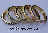 CEB10 5pcs 11.5mm width gold plated alloy with enamel bangles wholesale