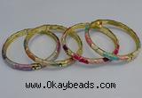 CEB100 6mm width gold plated alloy with enamel bangles wholesale