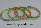 CEB102 6mm width gold plated alloy with enamel bangles wholesale