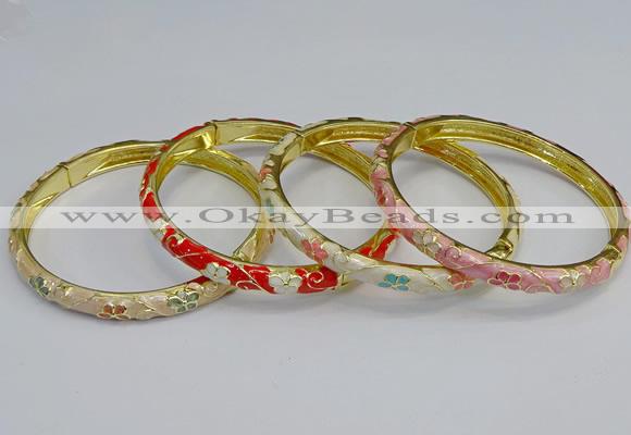 CEB103 6mm width gold plated alloy with enamel bangles wholesale