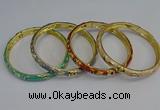 CEB104 7mm width gold plated alloy with enamel bangles wholesale