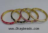 CEB107 7mm width gold plated alloy with enamel bangles wholesale