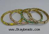 CEB108 7mm width gold plated alloy with enamel bangles wholesale