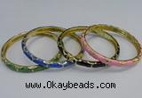 CEB111 6mm width gold plated alloy with enamel bangles wholesale