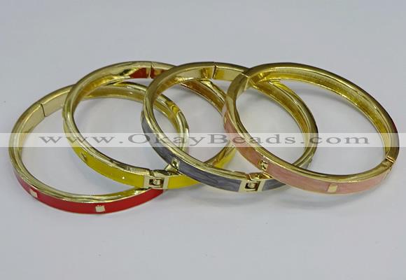 CEB113 7mm width gold plated alloy with enamel bangles wholesale