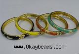 CEB115 7mm width gold plated alloy with enamel bangles wholesale