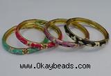 CEB116 7mm width gold plated alloy with enamel bangles wholesale