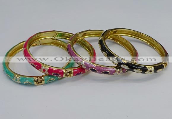 CEB116 7mm width gold plated alloy with enamel bangles wholesale