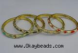 CEB117 6mm width gold plated alloy with enamel bangles wholesale